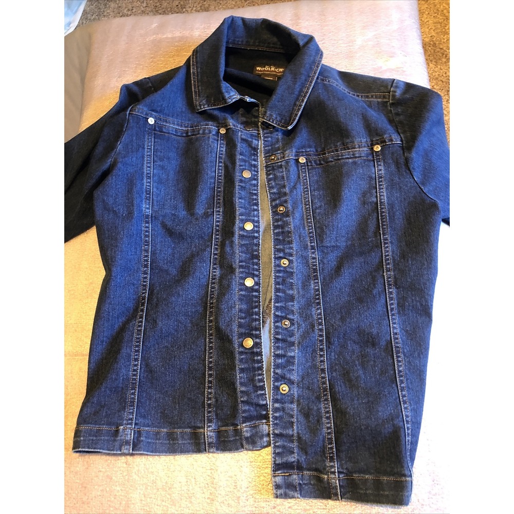 Woolrich Women's‎ Size Medium Classic Denim Blue Stylish Jean Jacket w/ Pockets